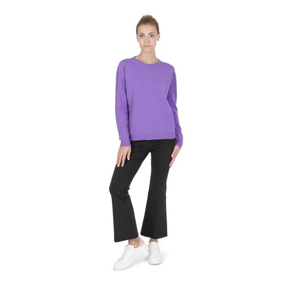 Crown of Edinburgh Cashmere Crew Neck Cashmere Sweater Women Lavanda Gloves - Picture 3 of 7